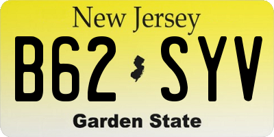 NJ license plate B62SYV