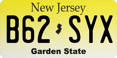NJ license plate B62SYX