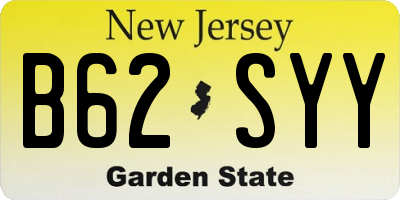 NJ license plate B62SYY