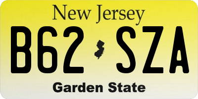 NJ license plate B62SZA