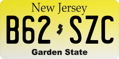 NJ license plate B62SZC
