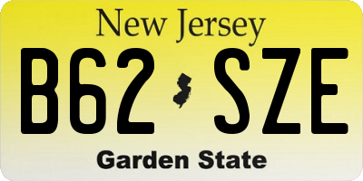 NJ license plate B62SZE