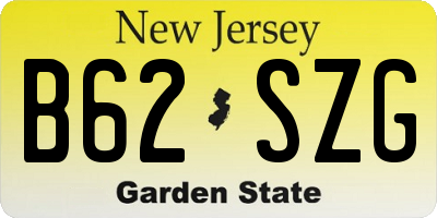 NJ license plate B62SZG