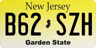 NJ license plate B62SZH