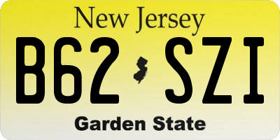 NJ license plate B62SZI