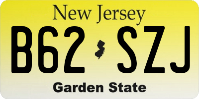 NJ license plate B62SZJ