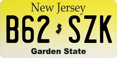 NJ license plate B62SZK