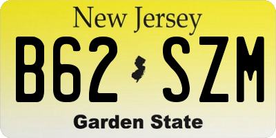 NJ license plate B62SZM