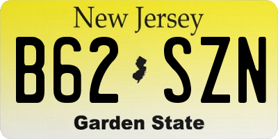 NJ license plate B62SZN
