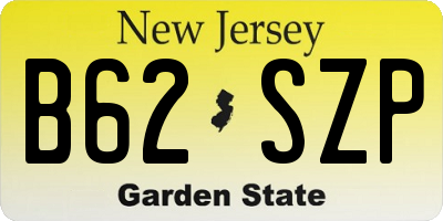 NJ license plate B62SZP