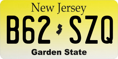 NJ license plate B62SZQ