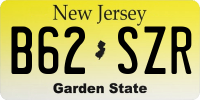 NJ license plate B62SZR