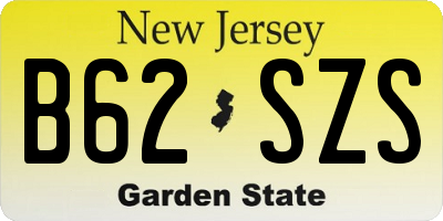 NJ license plate B62SZS