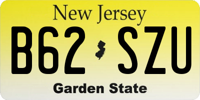 NJ license plate B62SZU