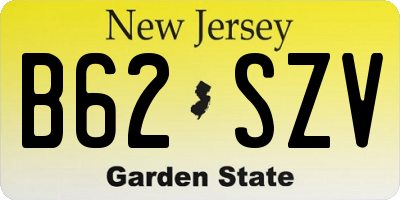 NJ license plate B62SZV