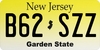 NJ license plate B62SZZ