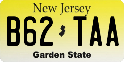 NJ license plate B62TAA