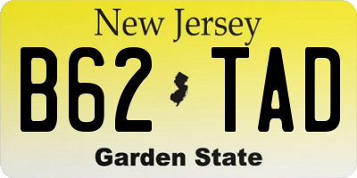 NJ license plate B62TAD