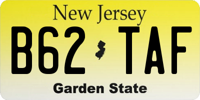 NJ license plate B62TAF
