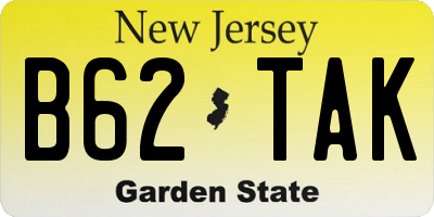 NJ license plate B62TAK