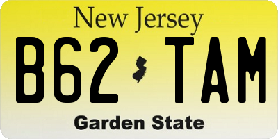 NJ license plate B62TAM