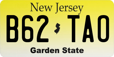 NJ license plate B62TAO