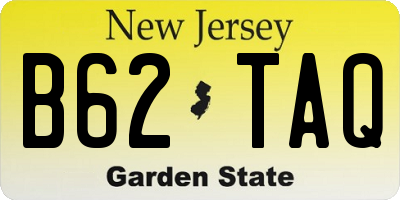 NJ license plate B62TAQ