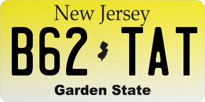 NJ license plate B62TAT