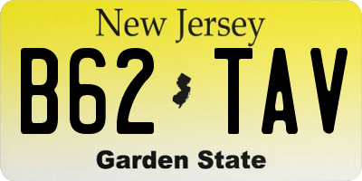 NJ license plate B62TAV