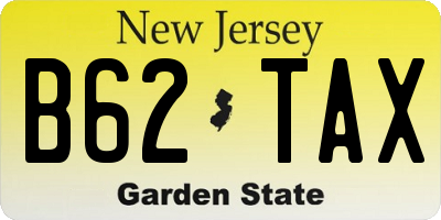NJ license plate B62TAX