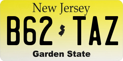 NJ license plate B62TAZ