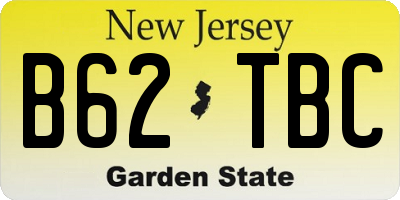 NJ license plate B62TBC
