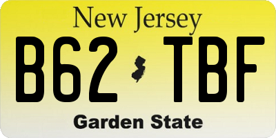 NJ license plate B62TBF