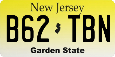 NJ license plate B62TBN