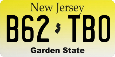 NJ license plate B62TBO