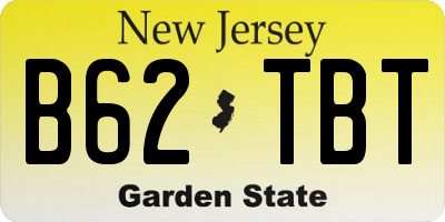 NJ license plate B62TBT