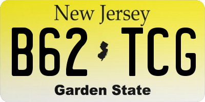 NJ license plate B62TCG