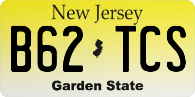 NJ license plate B62TCS