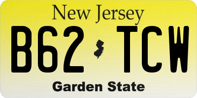 NJ license plate B62TCW