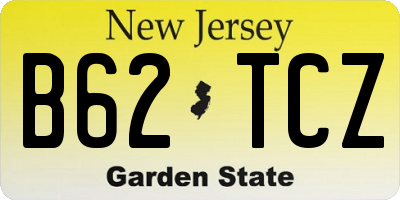 NJ license plate B62TCZ