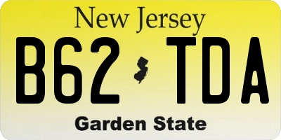 NJ license plate B62TDA
