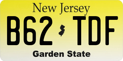 NJ license plate B62TDF