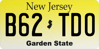 NJ license plate B62TDO
