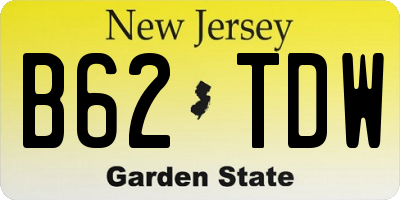 NJ license plate B62TDW