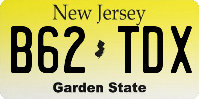 NJ license plate B62TDX