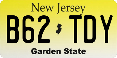 NJ license plate B62TDY