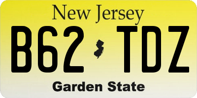 NJ license plate B62TDZ