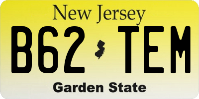 NJ license plate B62TEM