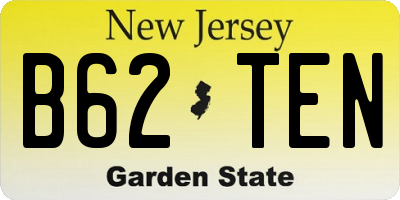 NJ license plate B62TEN