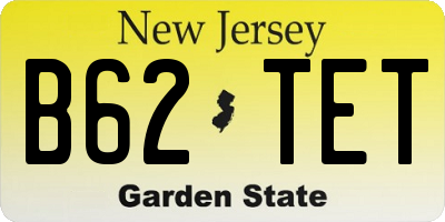 NJ license plate B62TET